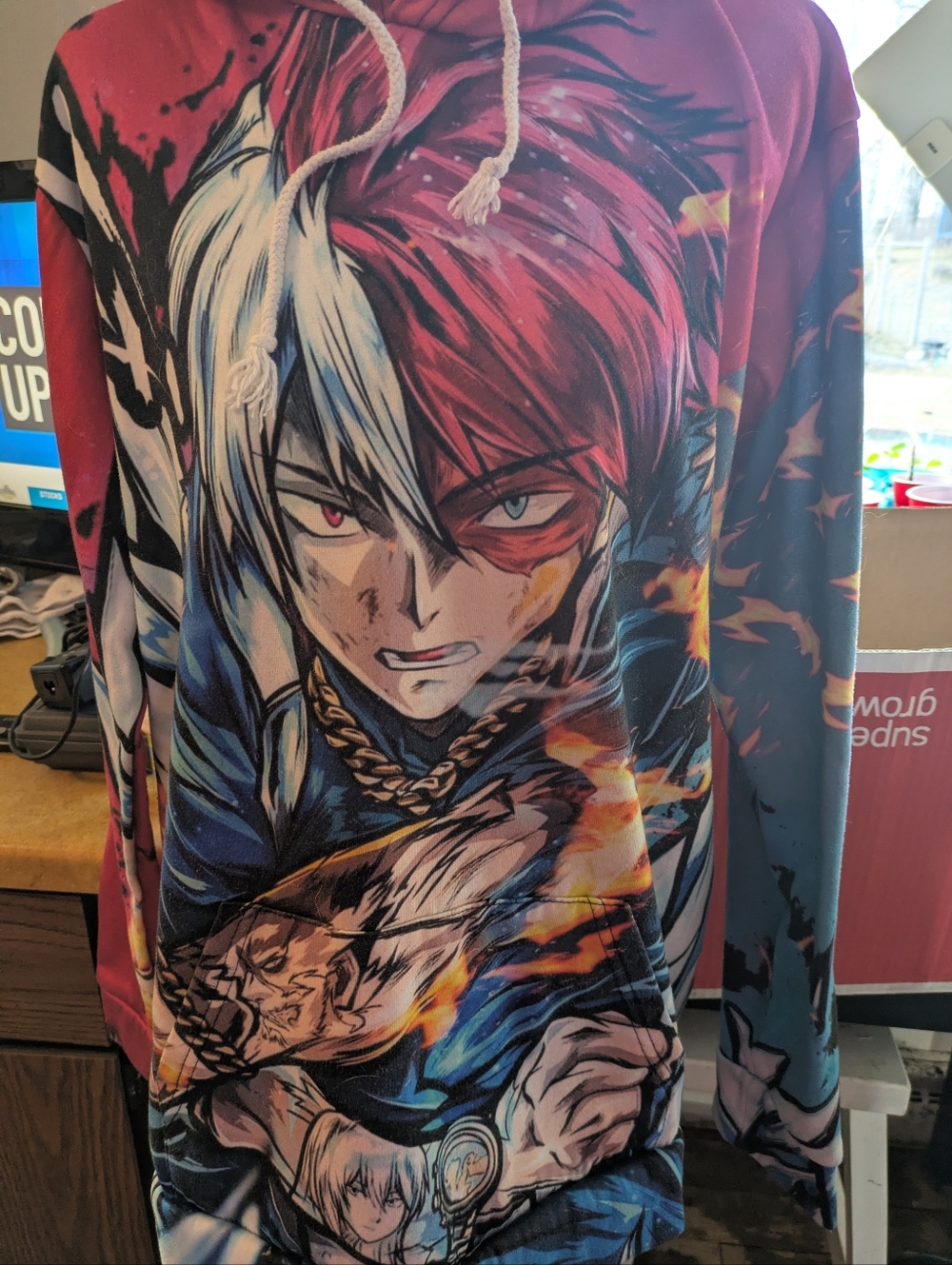 My Hero Academia Shoto Todoroki Full‎ Print Hoodie - Rare Y2K Streetwear